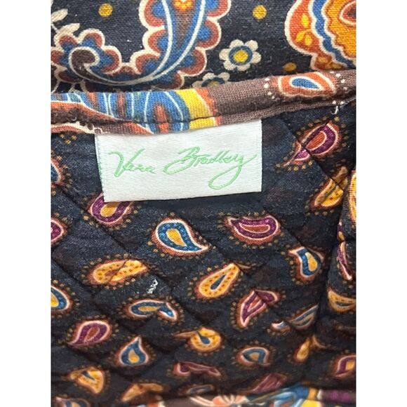 Vera Bradley Kensington Brown Shoulder Bag Ladies Purse Retired Womens Tote - Picture 9 of 13